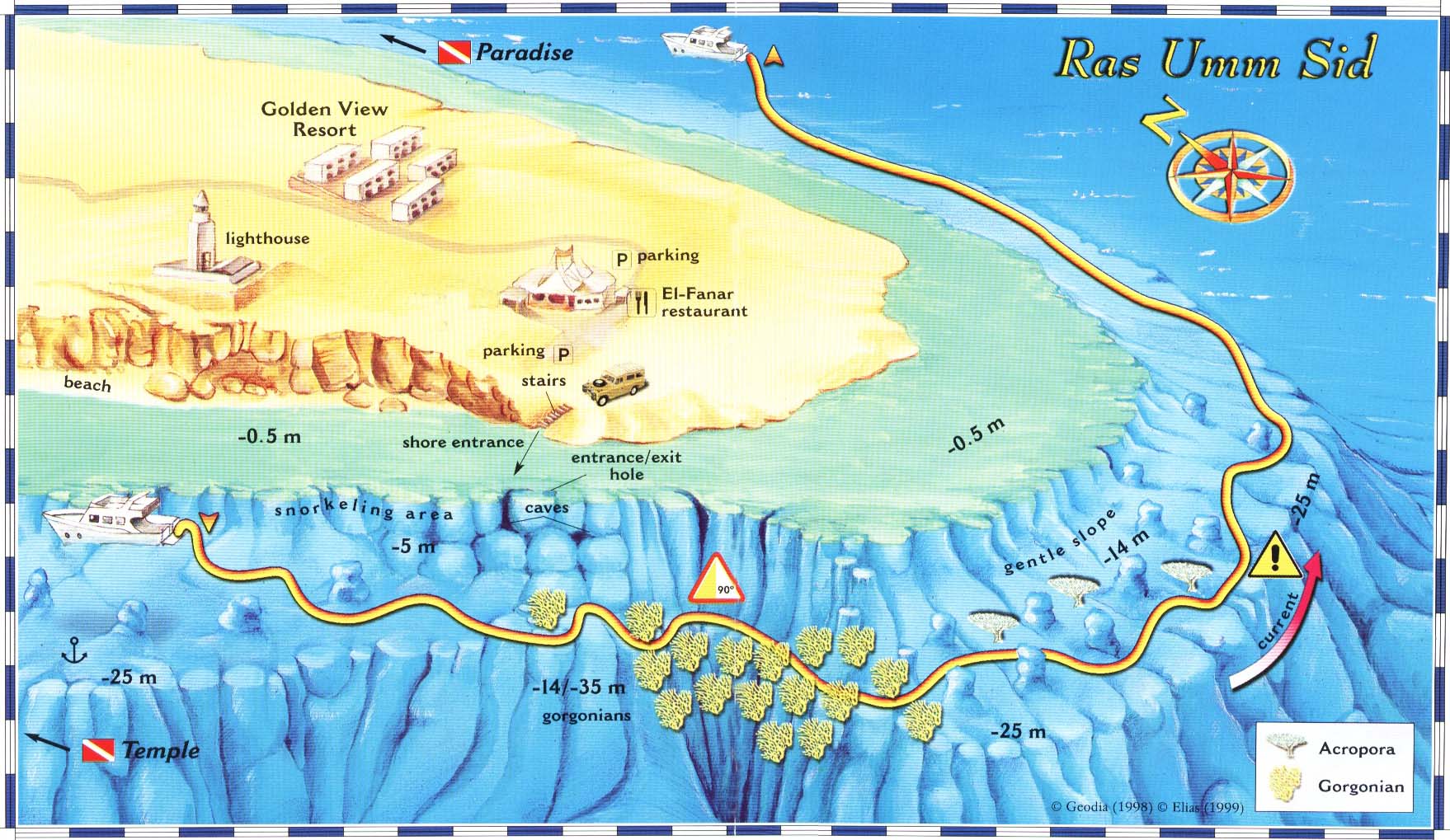 Ras Umm Sidd Diving Site Map
