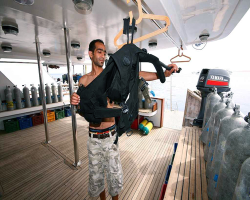 Dive deck on M/Y Carlton Liveaboard in Sharm el Sheikh Egypt