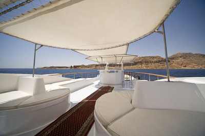Top Sun Deck on King Snefro 3 Liveaboad Diving Motor Yacht in Sharm el Sheikh Egypt