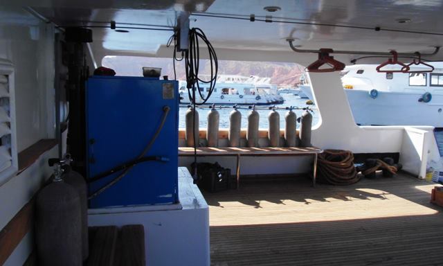 Dive Deck on Sea Queen I Liveaboad Diving Motor Yacht in Sharm el Sheikh Egypt