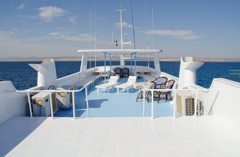 Sun Deck on Sea Queen I Liveaboard Diving Motor Yacht in Sharm el Sheikh Egypt